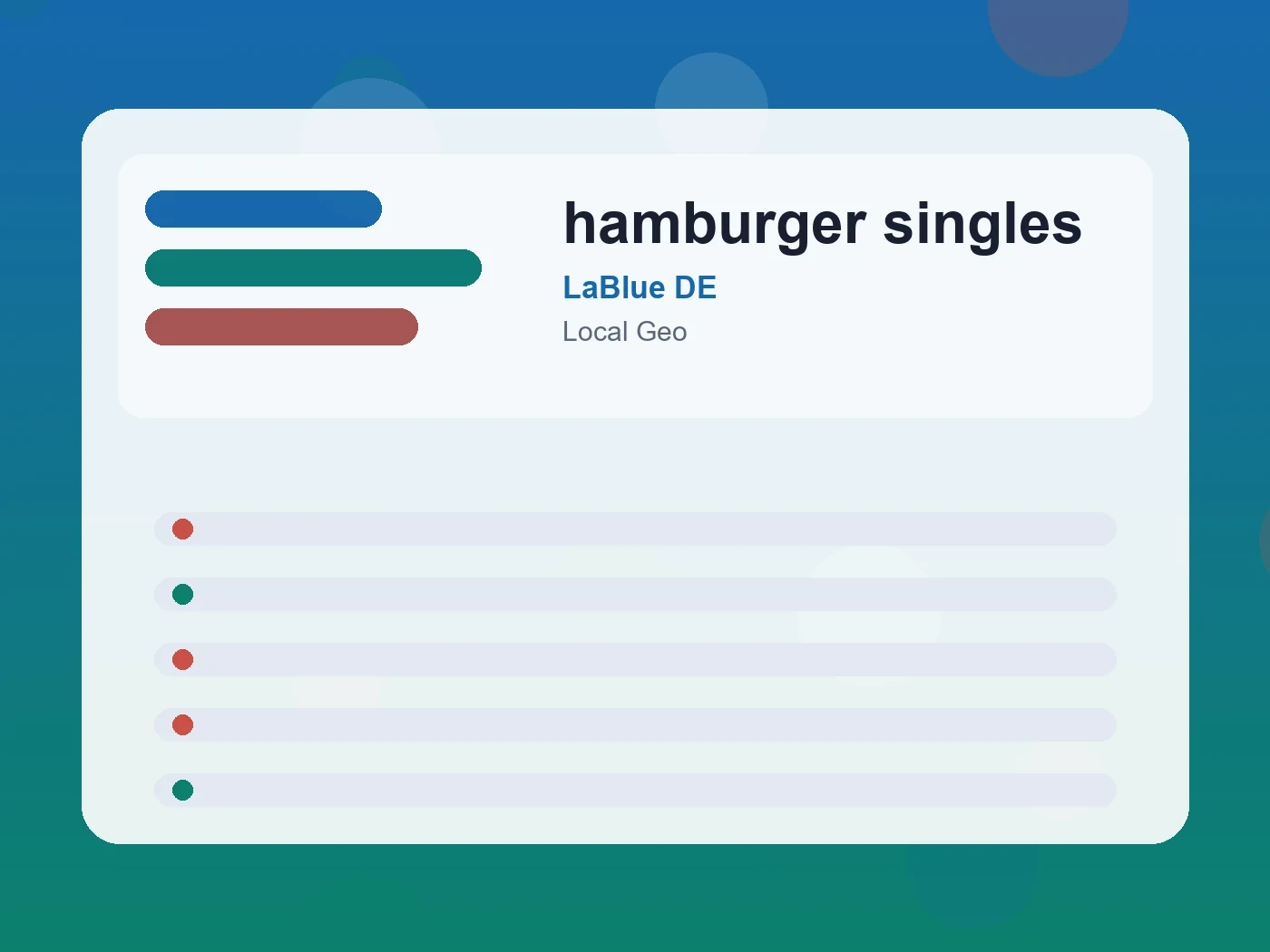 LaBlue DE hamburger singles guide visual