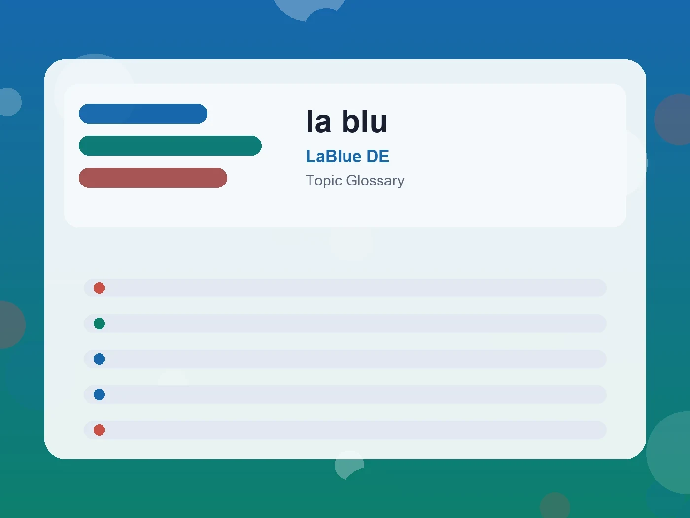 LaBlue DE la blu guide visual