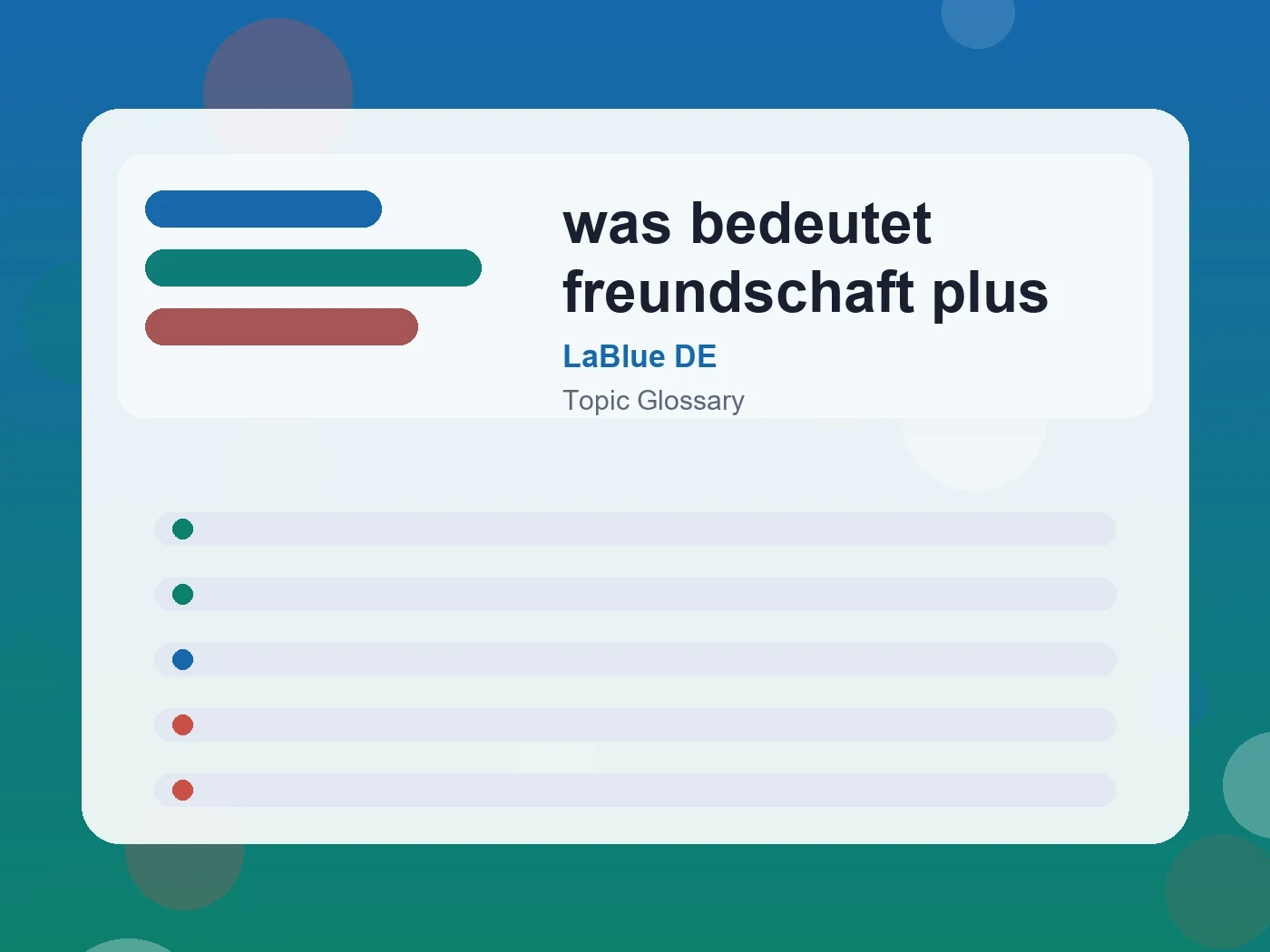 LaBlue DE was bedeutet freundschaft plus guide visual