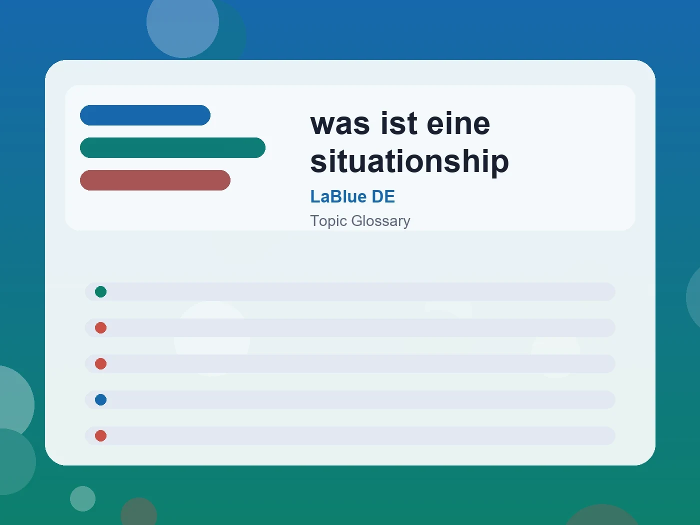LaBlue DE was ist eine situationship guide visual
