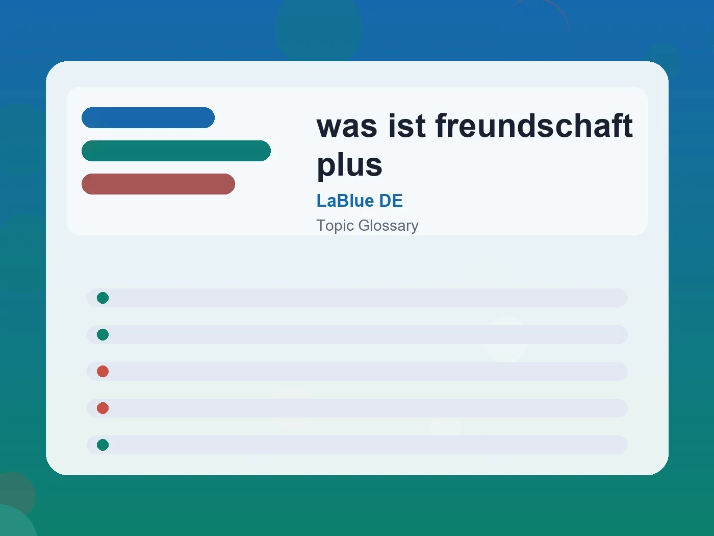 LaBlue DE was ist freundschaft plus guide visual