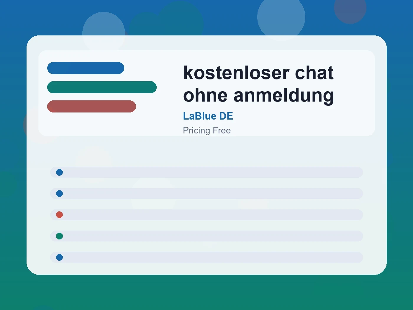 LaBlue DE kostenloser chat ohne anmeldung guide visual